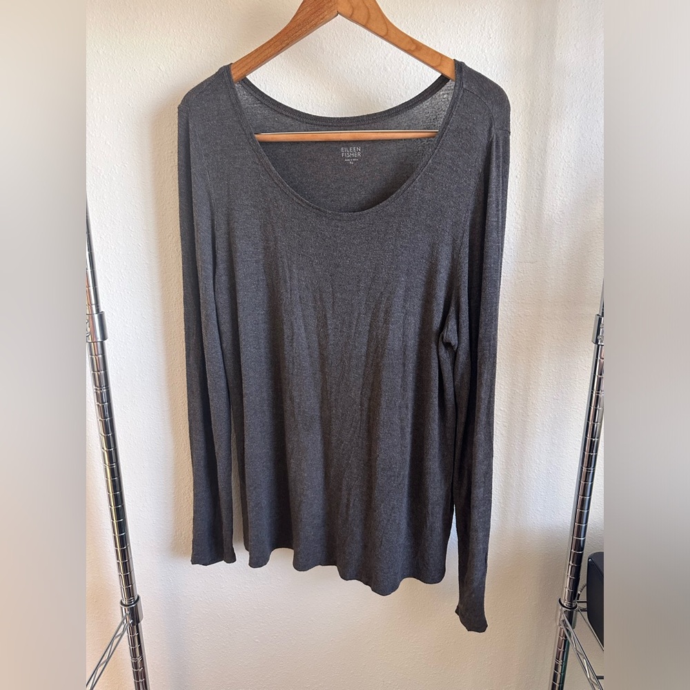 EILEEN FISHER CHARCOAL GRAY Top.